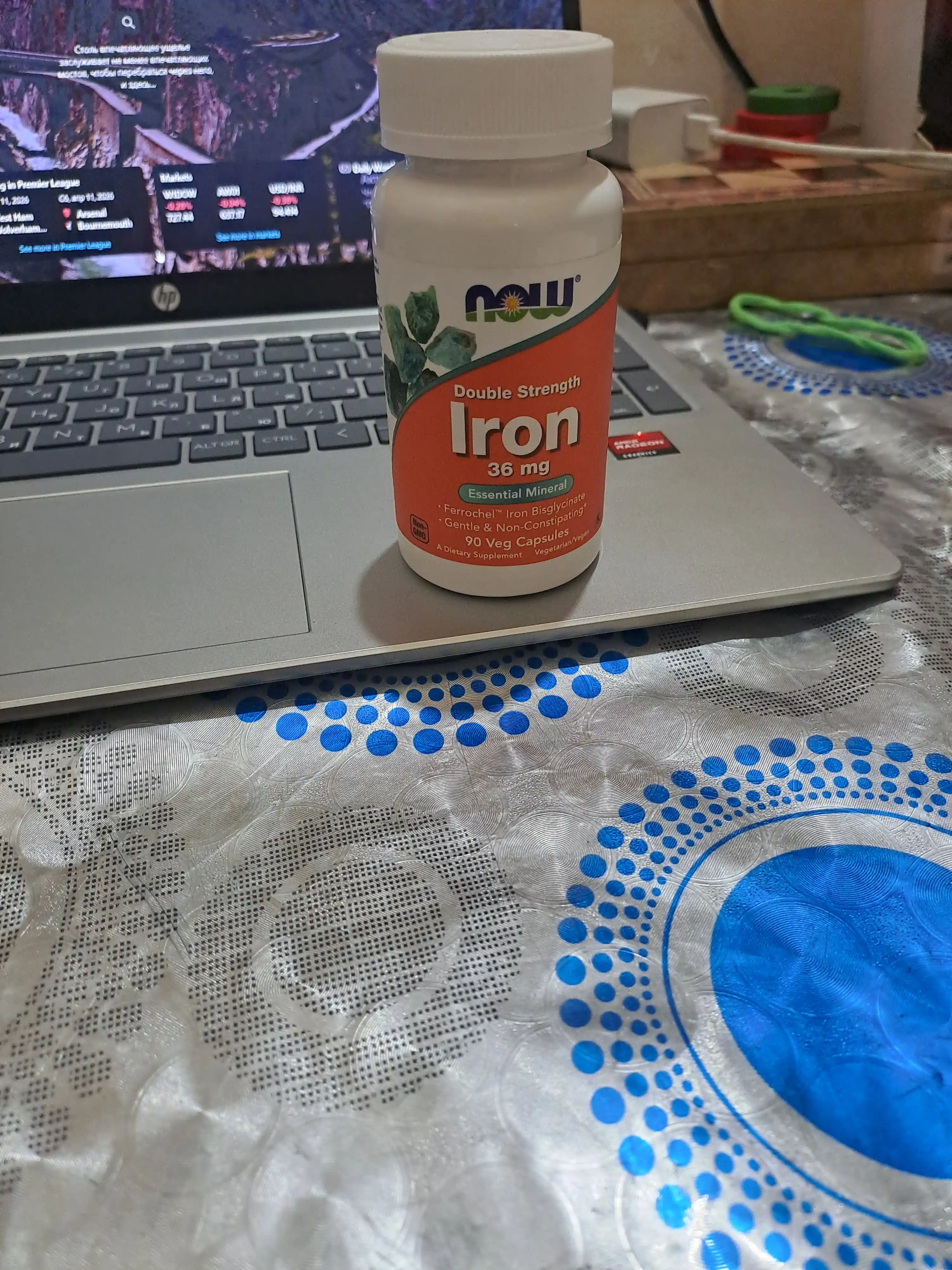 Now Foods Iron temir 36 mg, 90 ta energiya va sog'liqni saqlash kapsulalari, Halol