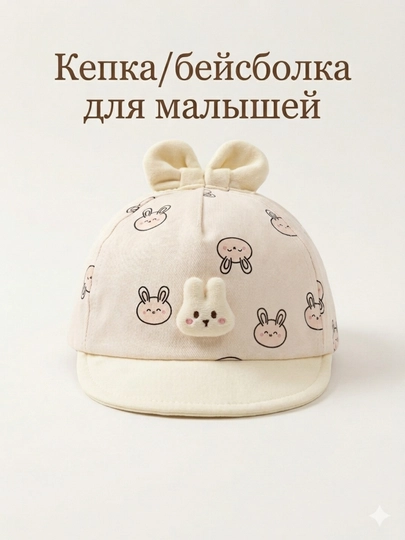 Летняя детская кепка, бейсболка для малышей — BEBEKK-KEPKA-БЕЛЫЙ-52