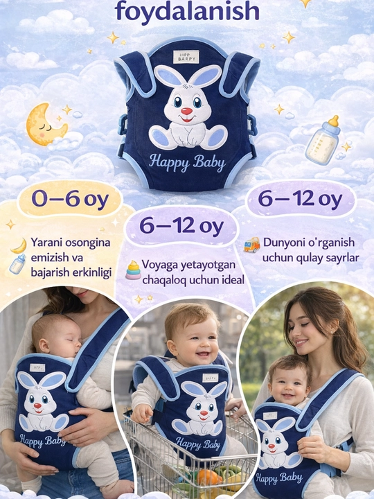 Кенгуру-переноска для малыша Happy Baby