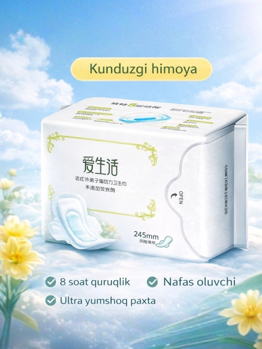 Ayollar gigiyenik prokladkasi, Greenleaf Soft 8/10/30 dona, yumshoq, nafas oluvchi