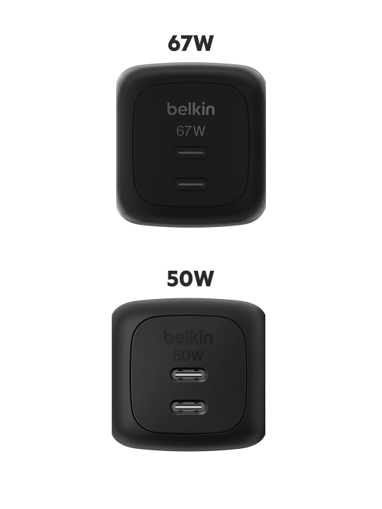 Сетевое зарядное устройство Belkin GaN 67W, 50W, 2x Type C
