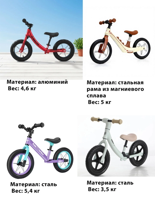 2-6 yoshli o‘g‘il va qiz bolalar uchun pedalsiz yengil yugurish moslamasi