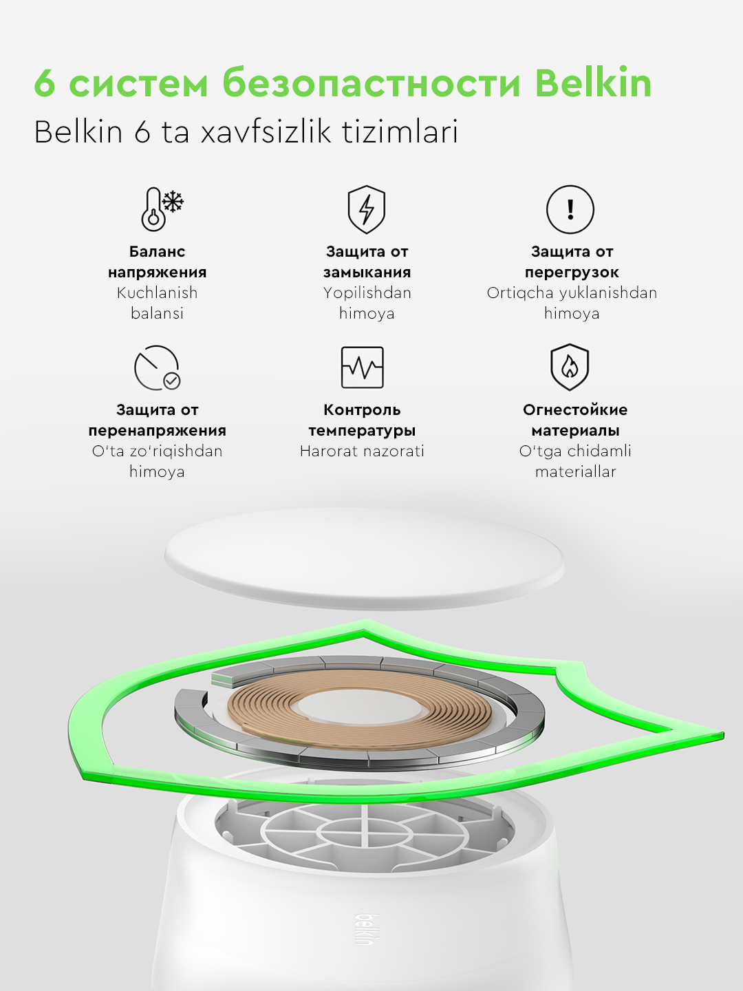 Belkin Qi2 25W simsiz quvvatlash stansiyasi, 2 in 1 , 3 in 1 , yig‘iladigan, magnitli