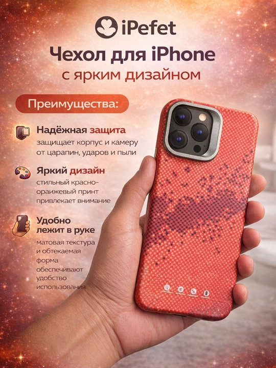 Чехол для iPhone iPefet, яркий дизайн, защита корпуса и камеры