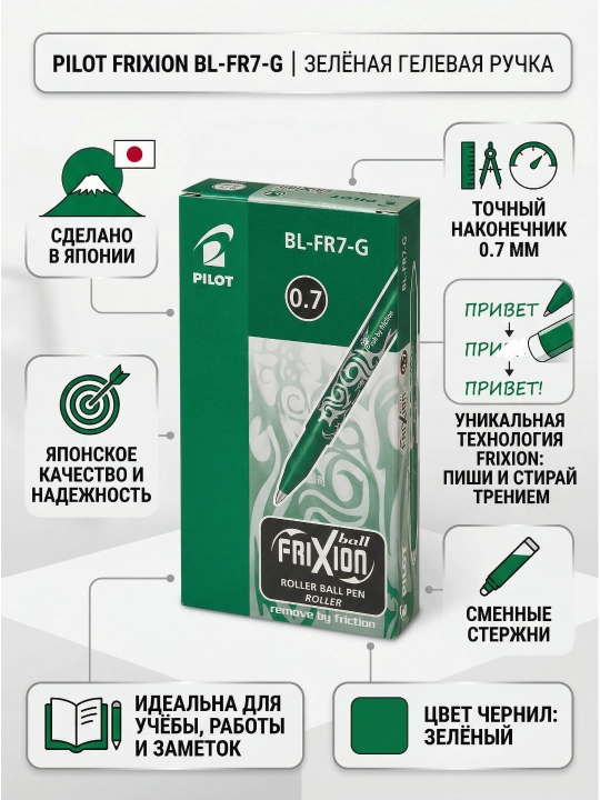 Ручка роллер "FRIXION"METAMO INK,07