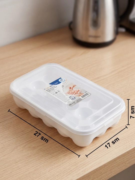15 dona tuxum uchun qulay plastik organizer, mustahkam va ixcham dizaynli