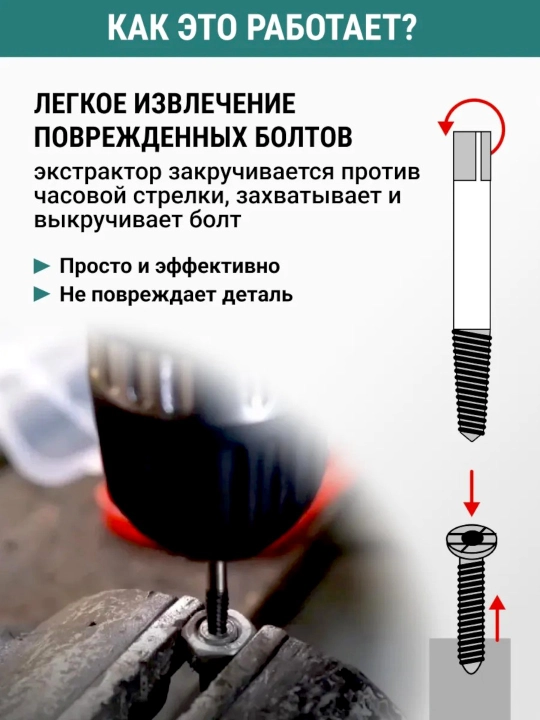 Экстрактор болтов набор для удаления сломанных болтов