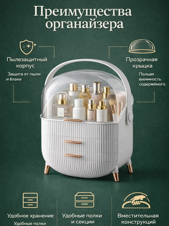Органайзер для косметики с крышкой