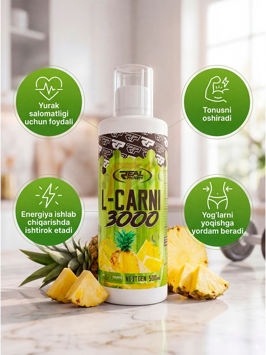 REAL PHARM L-Carnitine 3000 со вкусом — комплекс L-Карнитин для сжигания жира и энергии - 