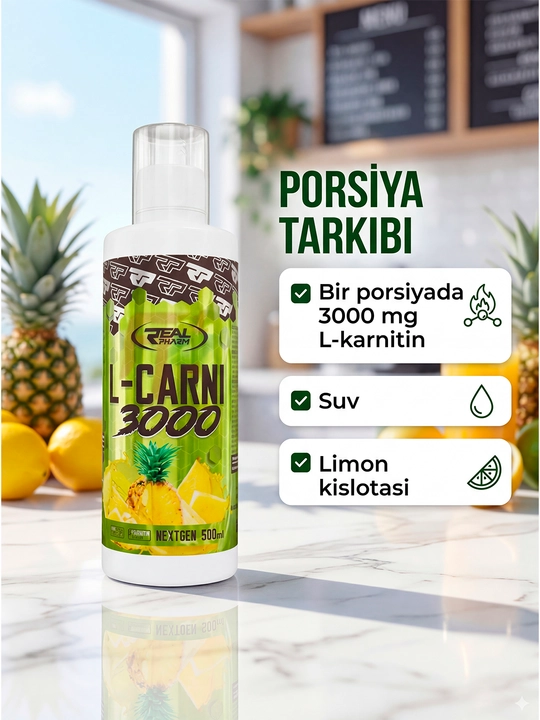 REAL PHARM L-Carnitine 3000 со вкусом — комплекс L-Карнитин для сжигания жира и энергии