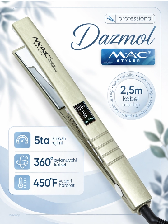 Professional MAC Styler MC-5518 MC-5519 LED displeyli dazmol - 