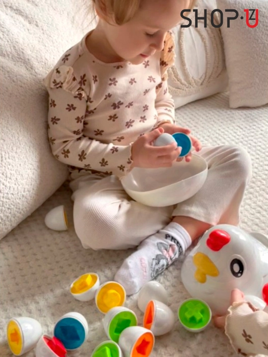 Kichkintoylar uchun 12 ta tuxumli "Jo‘ja" rivojlantiruvchi saralagich