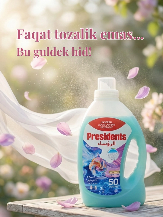 Гель для стирки PRESIDENTS, для цветного белья и различных тканей, жидкий, 3 л