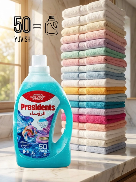 Гель для стирки PRESIDENTS, для цветного белья и различных тканей, жидкий, 3 л