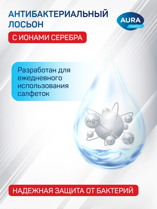 Влажные салфетки Aura Family, 120 шт