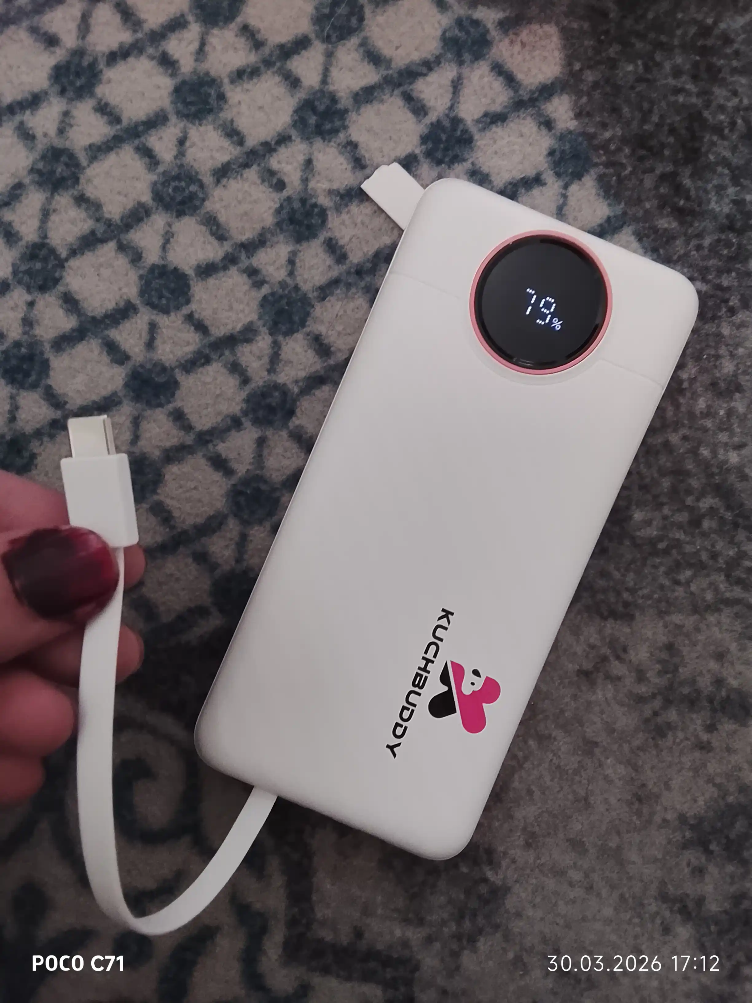 Power Bank 20000 мА·ч, быстрая зарядка, LED-индикатор, защита от перегрева