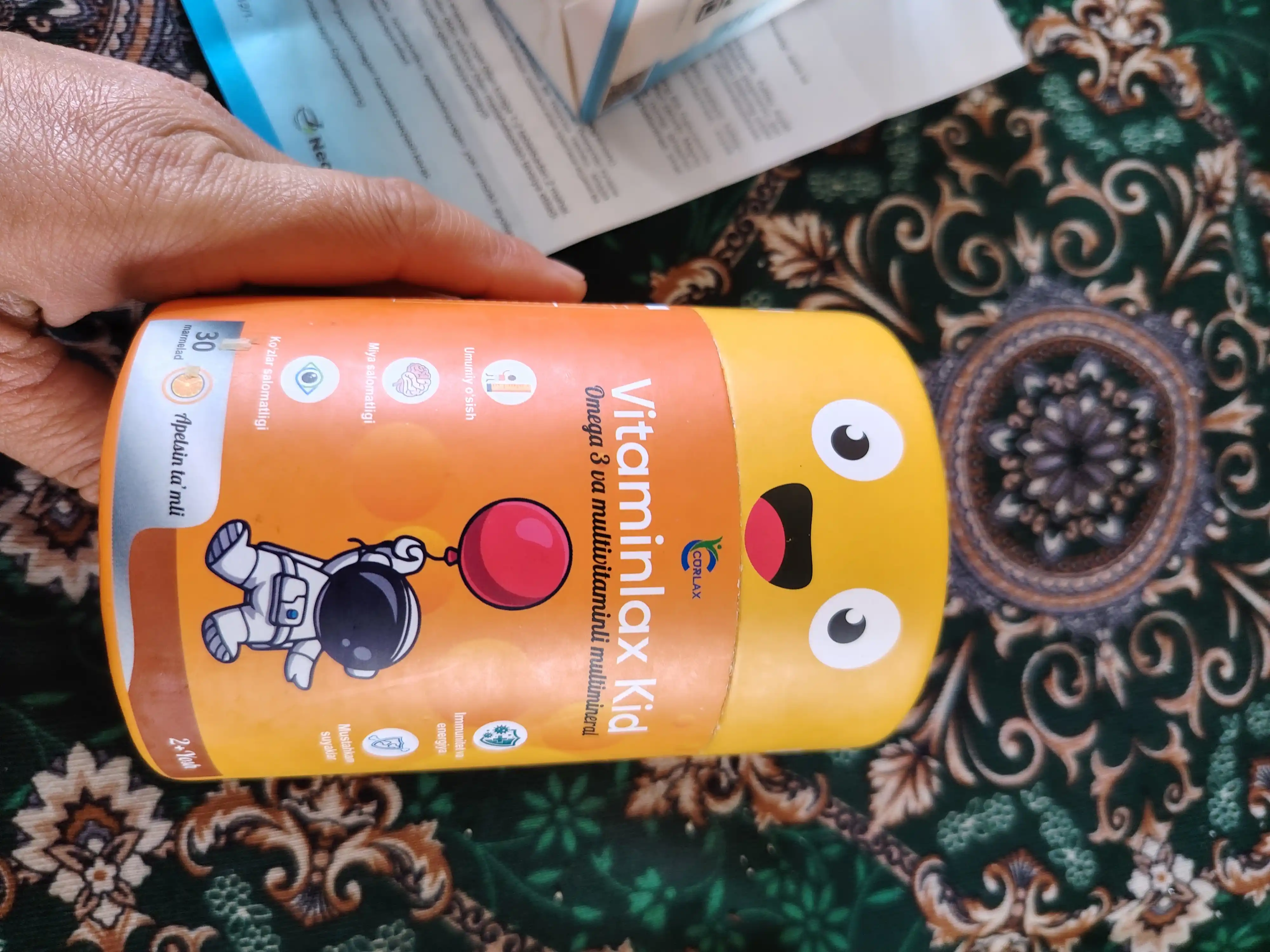 VITAMINLAX-KID, Мультивитамины и Омега-3 для детей, 30 жевательных мармеладок