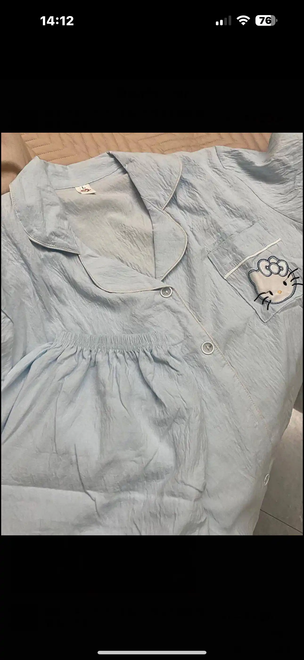 Ayollar pijamasi komplekt, ko‘ylak va shorti, shim, yozgi, M/XL