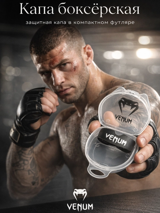 Капа боксерская, силиконовая, с футляром, защита зубов для MMA и бокса - 