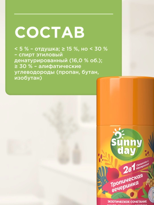 Освежитель воздуха сменный баллон Sunny Day, 250 мл