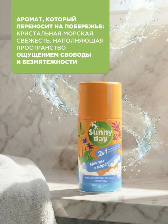 Освежитель воздуха сменный баллон Sunny Day, 250 мл