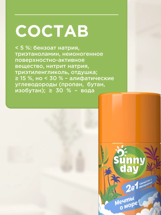 Освежитель воздуха сменный баллон Sunny Day, 250 мл