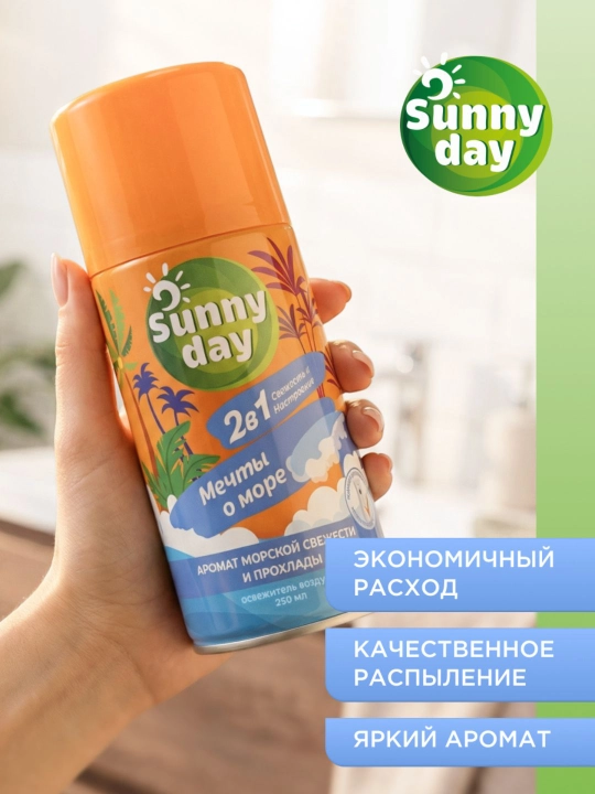 Освежитель воздуха сменный баллон Sunny Day, 250 мл