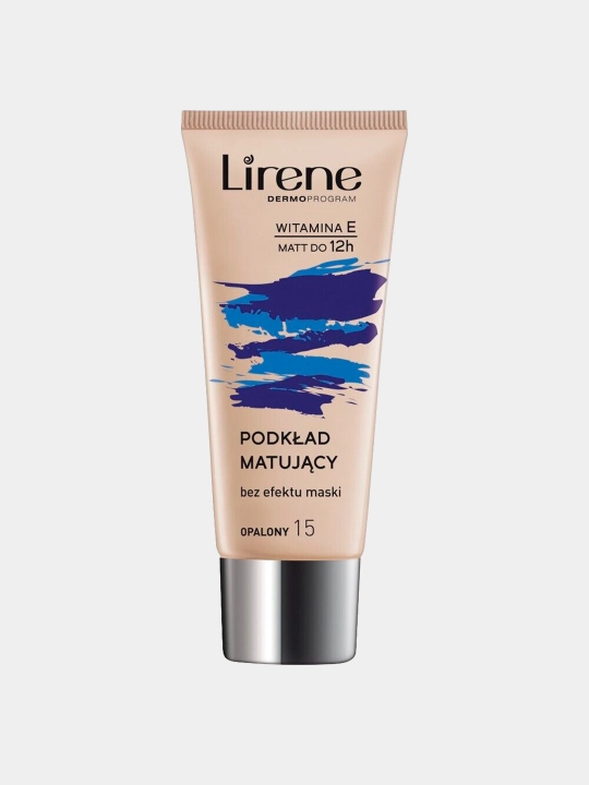 Yuz uchun tonal krem LIRENE VITAMIN E 12H MATIRLOVCHI EFFEKT No15 ZAGAR 30ML - 