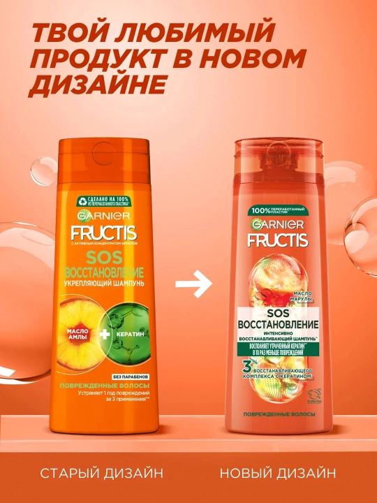 FRUCTIS SOS Шампунь Восстановление для волос 250 мл