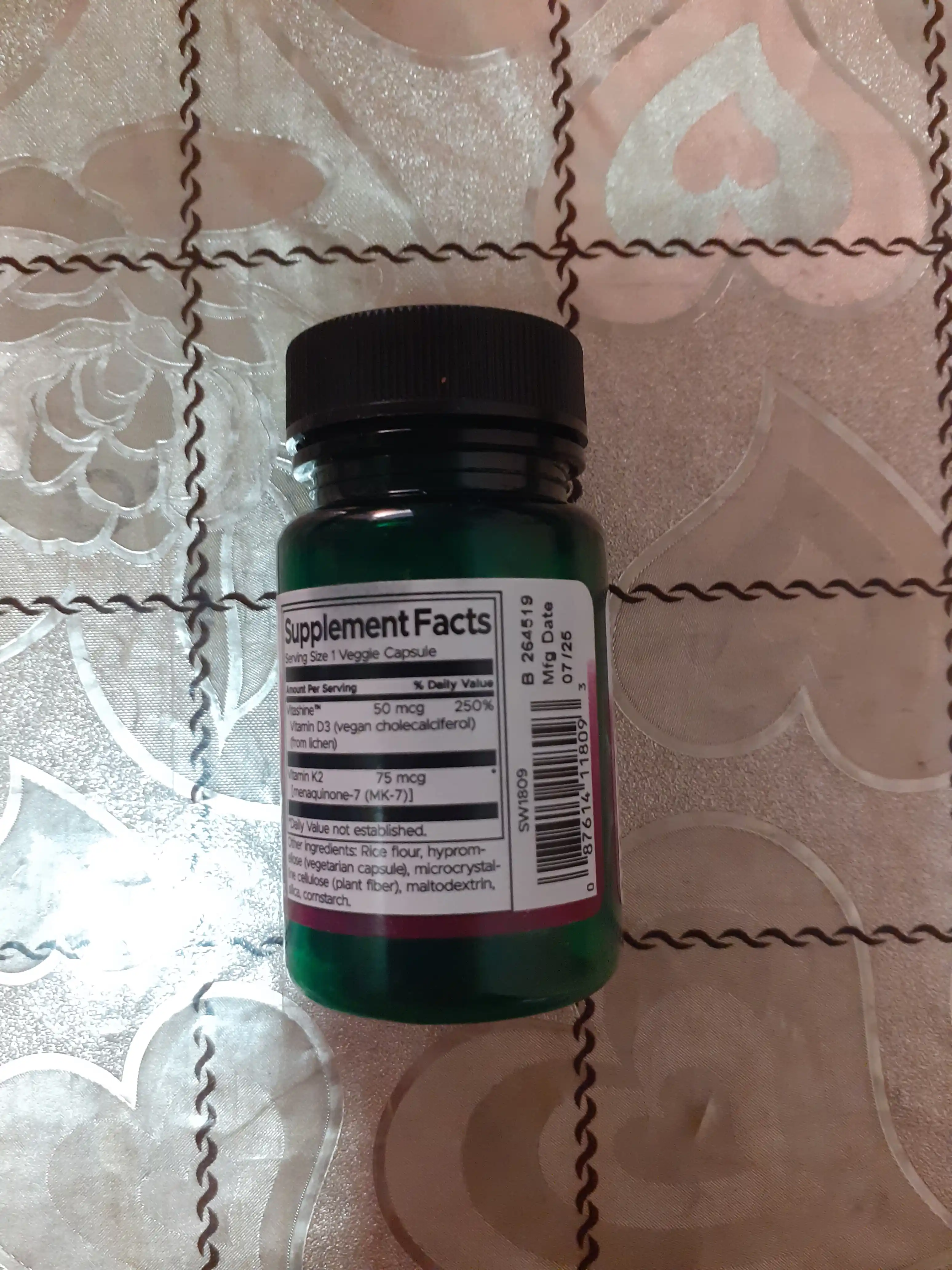 Swanson, Vitamin D3 va K2, 60 kapsula