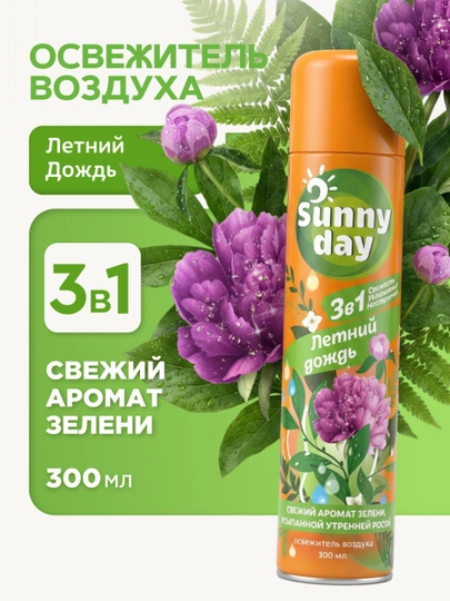 Освежитель воздуха спрей для туалета Sunny Day Антитабак 300 мл — COSMOHO-20073-РОЗОВ