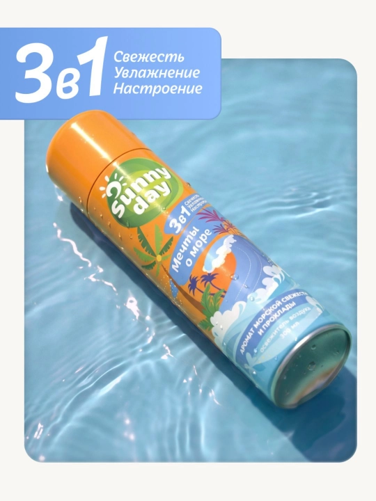 Освежитель воздуха спрей для туалета Sunny Day Антитабак 300 мл