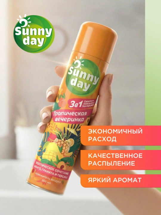 Освежитель воздуха спрей для туалета Sunny Day Антитабак 300 мл