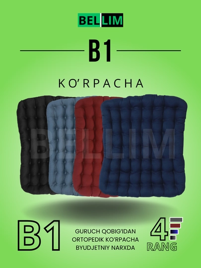 Ортопедическая сидушка из рисовой шелухи, BELLIM, бюджетная, B-1, 43x46 см