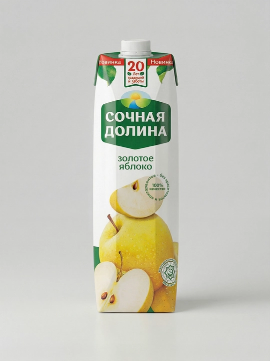 Нектар яблочный Сочная Долина Золотое яблоко, 1 л - 
