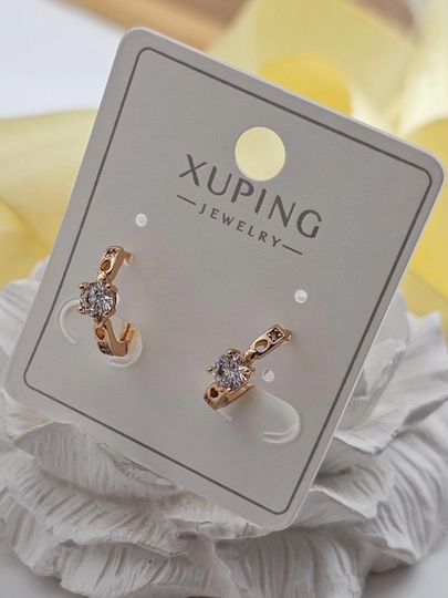 Женские серьги золотого цвета, бренд Xuping — JEWELRI-XUP001-РОЗОВ