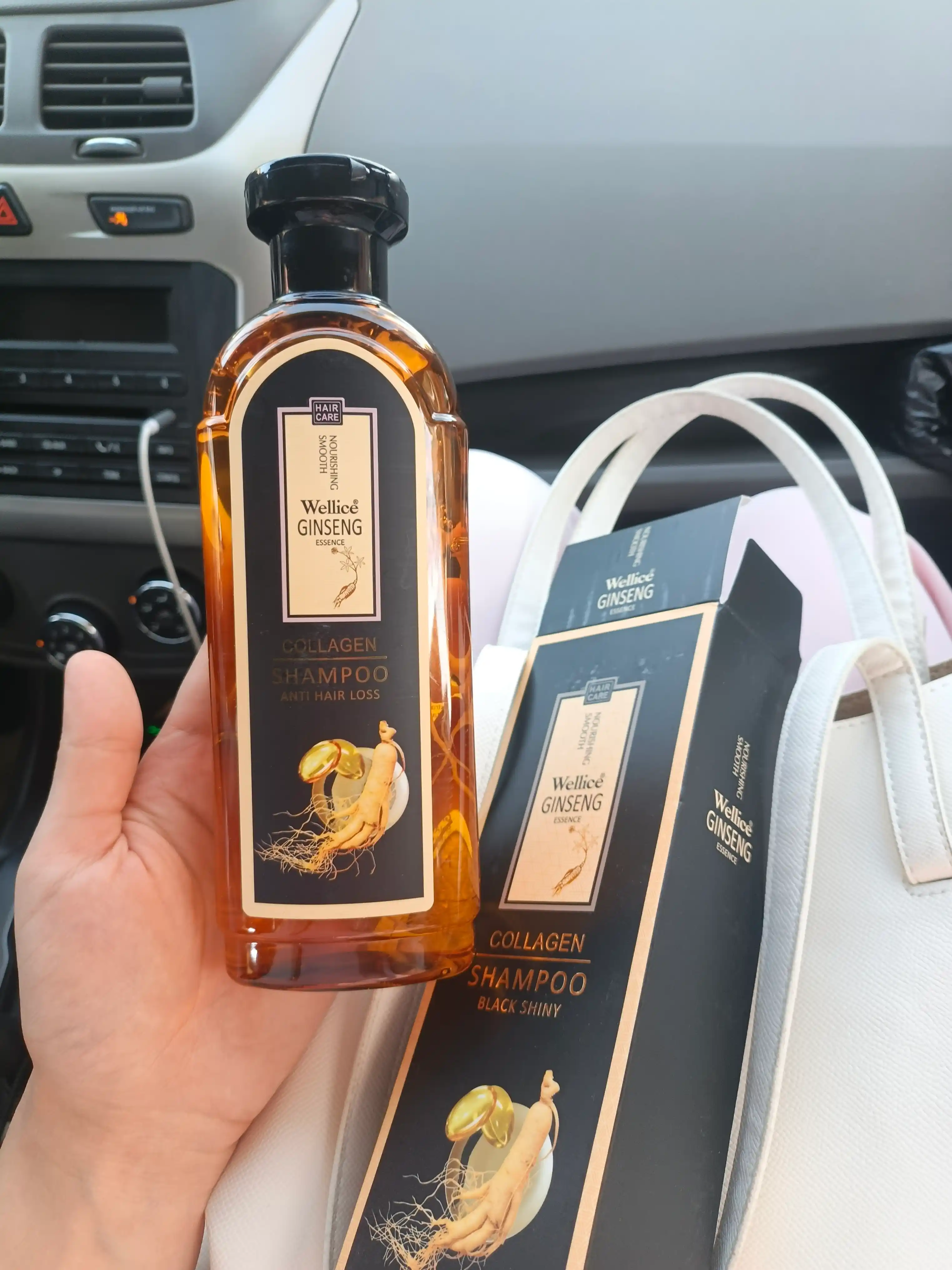 Soch to'kilishiga qarshi davolovchi shampun jenshenli Wellice Ginseng Collagen, 420 ml