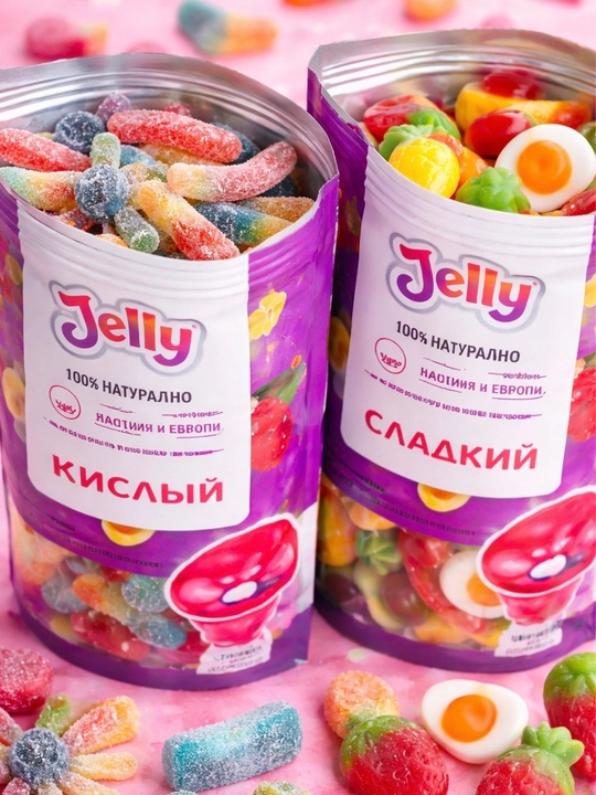 Мармелад Сладкий микс и Микс кислые дольки JELLY, 240 гр