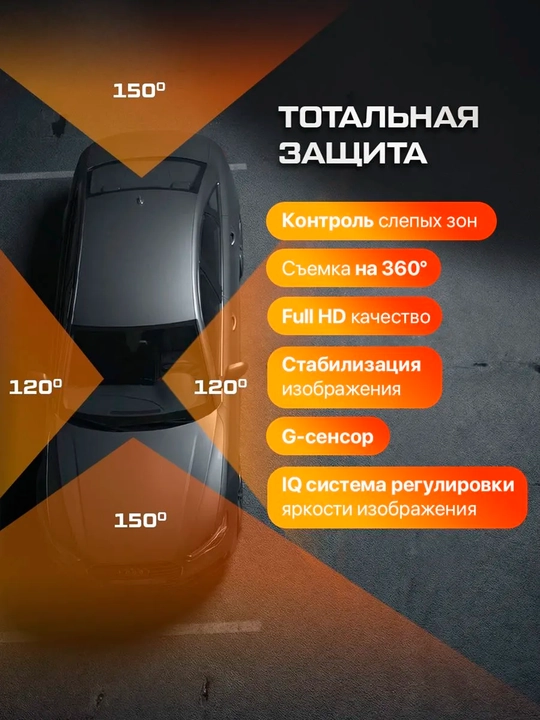 3- и 4-камерный видеорегистратор, оснащённый G-сенсором и датчиком удара