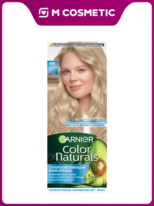 COLOR NATURALS Soch bo‘yoqi №111 Kuchli yorug‘lik Platinum blond - 