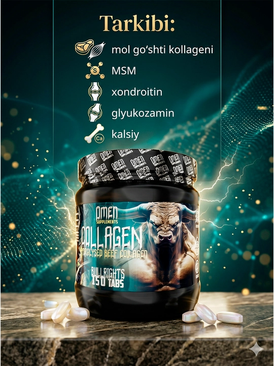 OMEN Collagen - teri, soch va bo‘g‘imlarni tiklash uchun kollagen kompleksi
