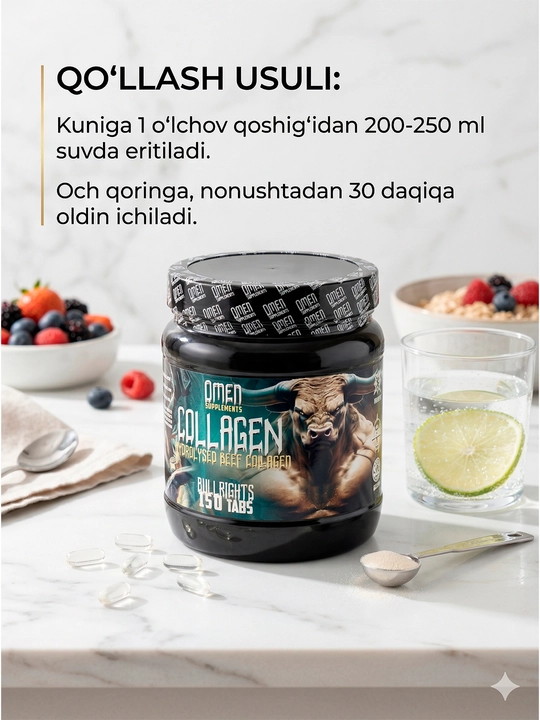 OMEN Collagen - teri, soch va bo‘g‘imlarni tiklash uchun kollagen kompleksi