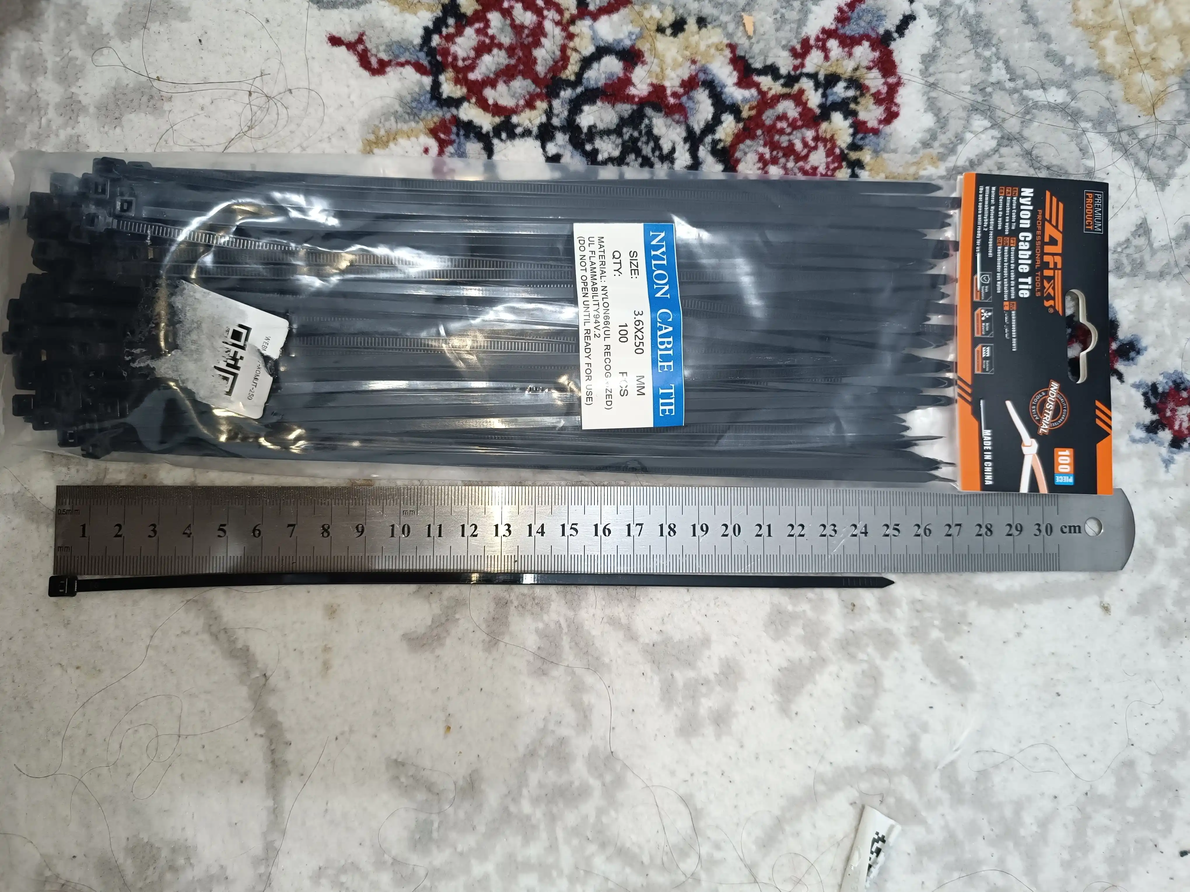 Plastik neylon xomutlar, paketda 100 dona, tortqichlar