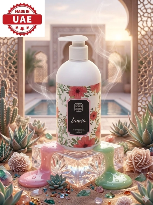 Alkogolsiz parfyumlangan dush uchun gel Bushra, Lamsa, 475 ml - 