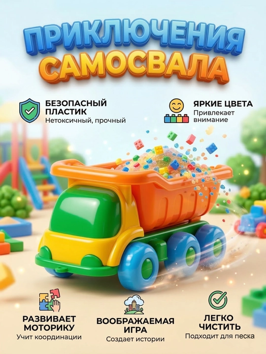 Камазик "Яша", красивый, качественный, прочный пластик, 3+ - 