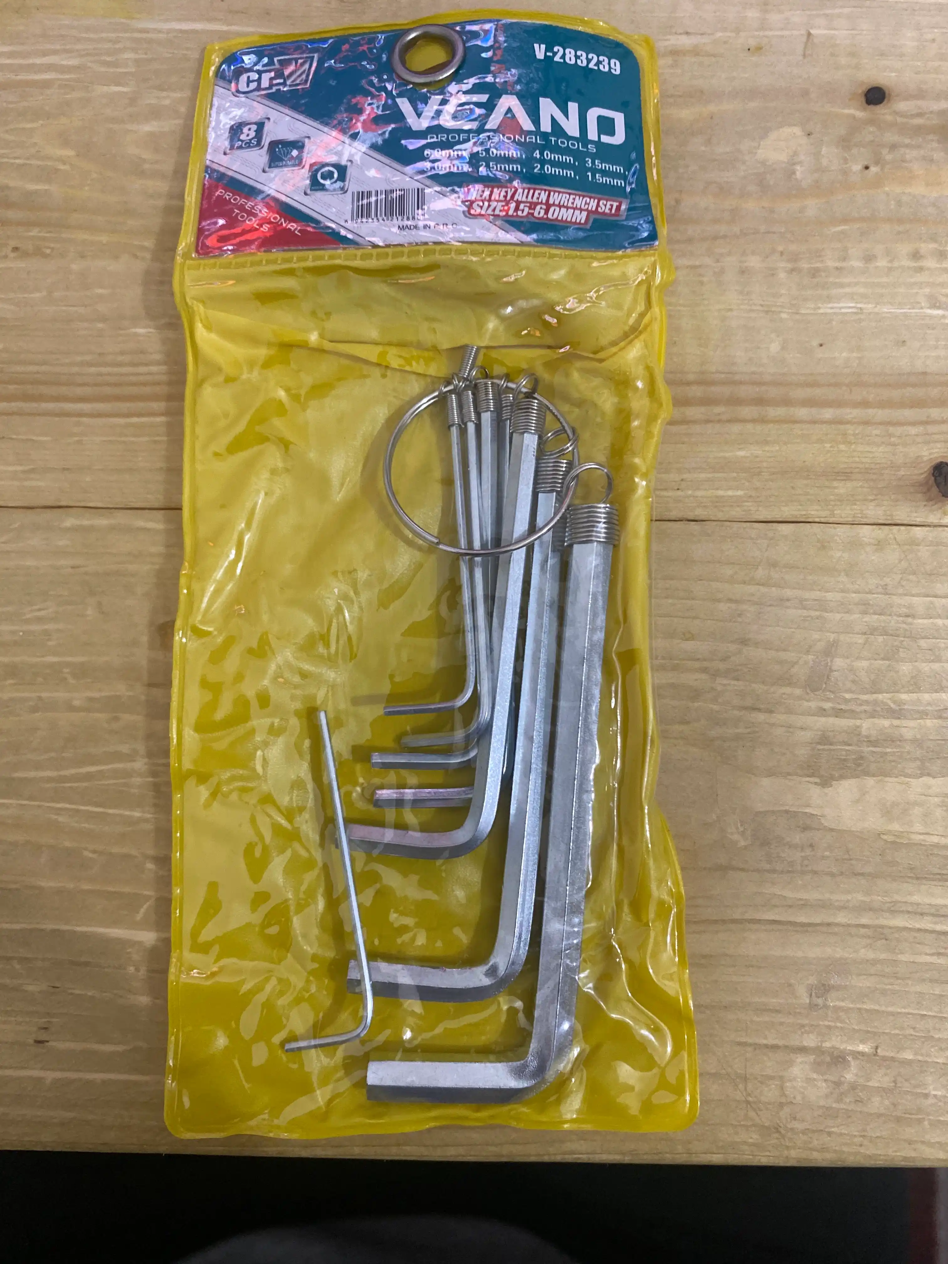 To'plamdagi tekis olti burchakli, 10 dona, 1.5-10 mm