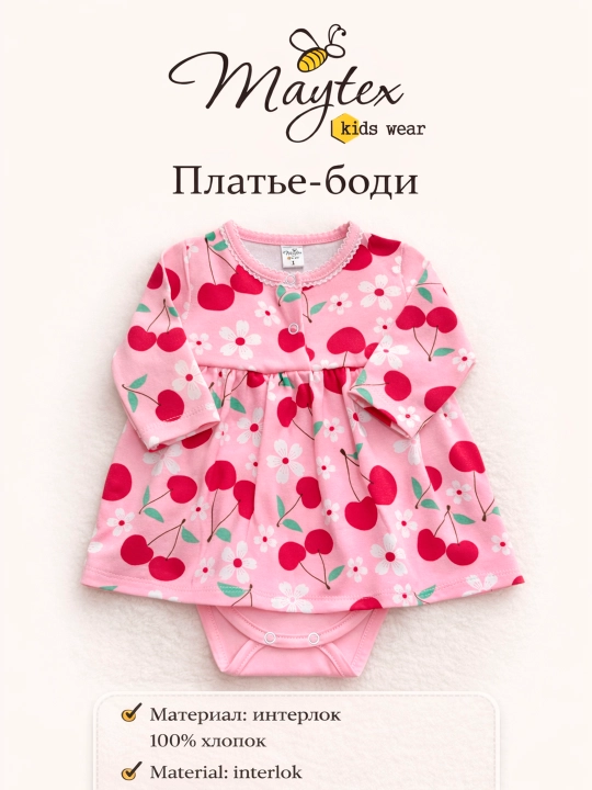 Платье-боди длинный рукав MAYTEX - 