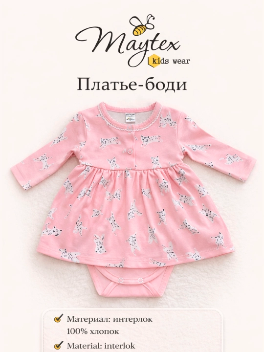 Платье-боди длинный рукав MAYTEX - 