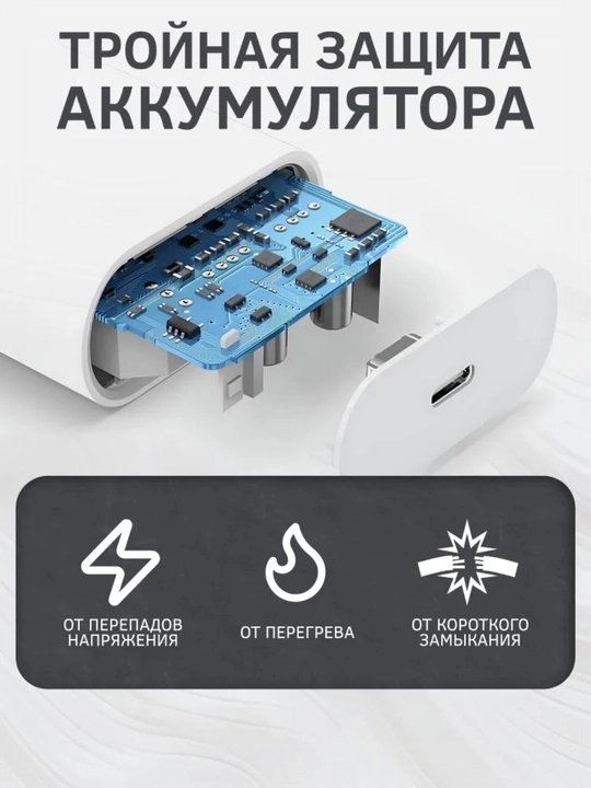 Зарядное устройство iPhone, зарядное устройство 35 Вт с кабелем Type-C Lightning