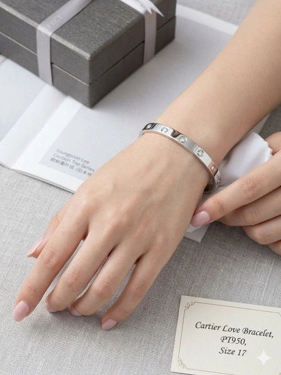 Cartier, браслет для женщин и девочек, женская бижутерия, браслеты, кольцо — HOMEPRI-БРАСЛЕТLOVE-СЕРЕБРН-20